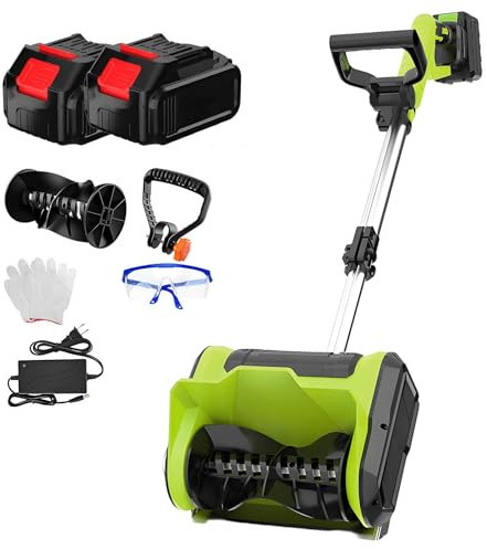 YCNLYSSR Souffleuse à Neige Pliable, sans Fil, compacte et légère, avec Double Interrupteur de sécurité, pour Le déneigement Hivernal des allées (Deux Batteries)
