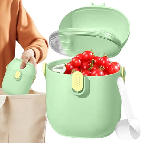 Celuicion Contenitore Portatile Per Latte In Polvere | Organizzatore Snack per Bambini con Misurino,Contenitore Ermetico Per Genitori In Viaggio Asili Nidi Casa Trasferte