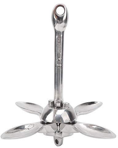 BSLSVGE Ancla de rezón Plegable de Acero Inoxidable 316 | Ancla de Barco Resistente para Barco de Pesca/Bote de Goma/Canoa/yate | Ancla Marina con diseño Plegable en Forma de Paraguas