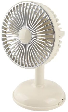 Keenso Portable Electric Fan in Vintage Style, Detachable, for Desk At Home, Office, Lightweight Fan Retro Style for Hot Summer Days (Light Yellow)