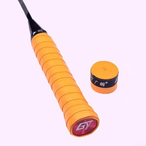 Honseadek Rutschfestes Griffband für Tennis, Badminton, Squashschläger, 110 cm, importierte PU-Zusammensetzung, Handbandage mit Schweißabsorption, 2,5 cm Breite x 0 cm, Gelb