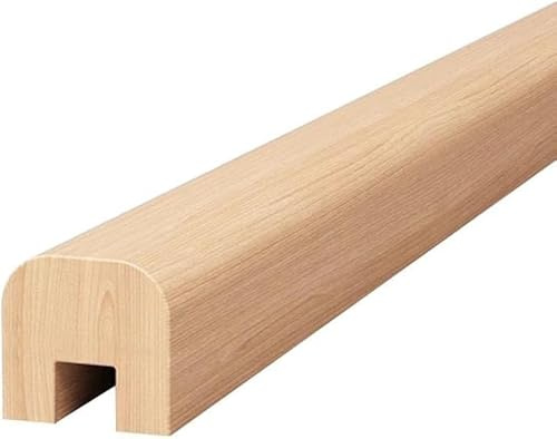 passamano per scale Corrimano in legno for scale, corrimano superiori in vetro, canale superiore in vetro, scanalatura for schede, lunghezza personalizzabile interne(Wood,60cm)