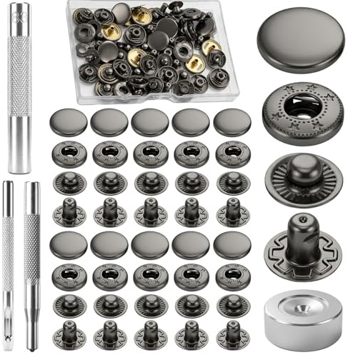 80 Stück 15mm 20 Sets Druckknopf Set, Snaps Kit Knöpfe Ohne Nähen