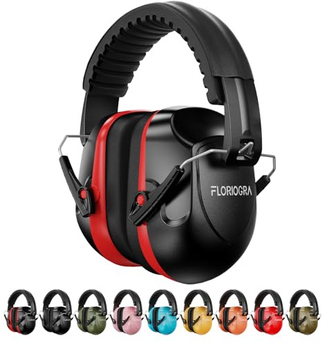 Floriogra Ear Defenders Adults, SNR 34dB Noise Cancelling | Adult Hearing Protection Earmuffs with Adjustable Headband, Foldable Earmuffs for Construction DIY Gardening Autism