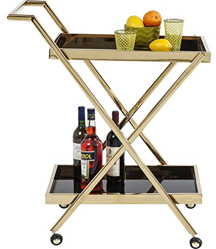 Kare Design Carro servicio Casino, acero aleado, oro, 64x50x33cm, sala de estar