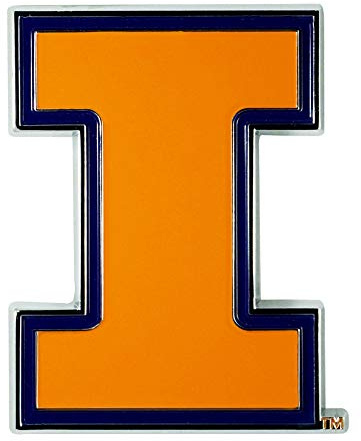 FANMATS 25131 Illinois Illini 3D Color Metal Emblem, Diecut Team Logo Auto Emblem