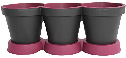 ARTECSIS 3 in 1 Kräutertopf Blumentopf Kunststoff für Fensterbank/Küche 40 cm zweifarbig Purple
