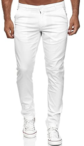 Tazzio herr Slim Fit Chino-byxor tygbyxor stretch 19530, Vitt, 32W / 32L