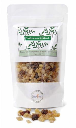 Frankincense and Myrrh Holy Incense from Jerusalem in a Gift Pack - Sacred Jerusalem Aromatic Granules - Traditional Biblical Scents for Home & Worship, A Church Incense