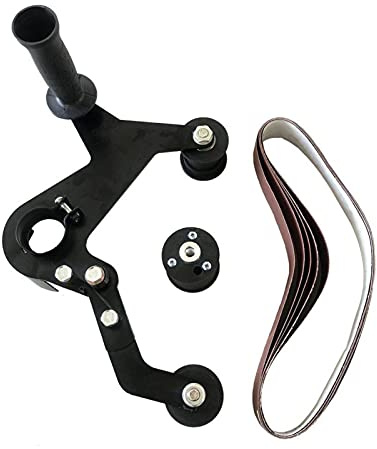 Belt Sander Attachment,Adapter Angle Grinder Bearing Sanding Support Tool Pipe Tube Bracket Accessories Cast Iron ABS Polishing Professional Accessories (5/8”-11 UNC)