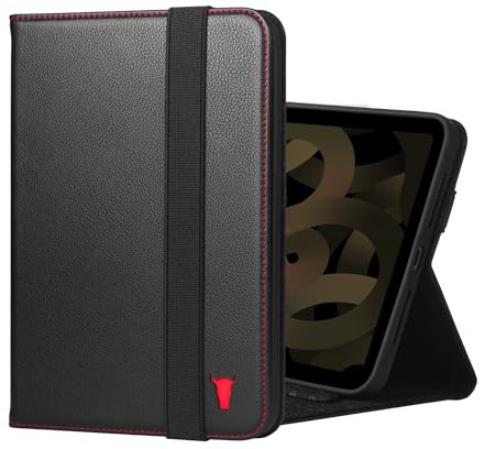 TORRO Hülle Kompatibel mit iPad mini 7/6 – iPad mini 7. A17 Pro / 6. Gen (2024/2021) Hülle aus echtem Leder mit Standfunktion, Apple Pencil Konnektivität und Wake Sleep Funktion (Schwarz)
