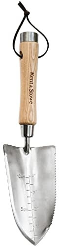 Kent & Stowe Capability Trowel, Compact and Multi-Functional Garden Trowel with Serrated Edge and Hammer, Classic All Year Round Garden Tools Made from Stainless Steel and Ash Wood