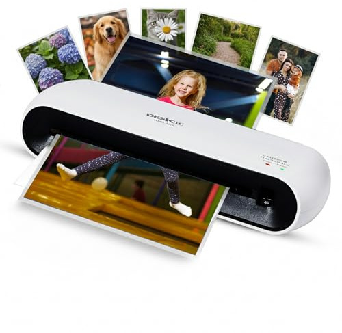 Deskit Laminator Compact A4 Thermal Laminator Machine - Quick Warm Up with Jam Release Button, Machine for Home and Office - Portable and Heat Free (A4 Compact)
