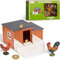 9 Stück Ostern Huhn Figur Huhn Modell Spielset Bauernhof Actionfiguren Zäune Um Bausteine Bauernhof Koop Set Tier Ostern Weihnachten Geschenk für Kinder im Alter von 3 bis 8 Jahren