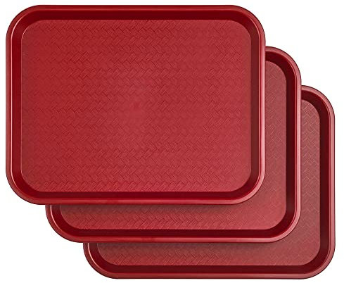 Miamex Set di 3 vassoi da servizio rettangolari in plastica, vassoio per la colazione e il vassoio per la colazione