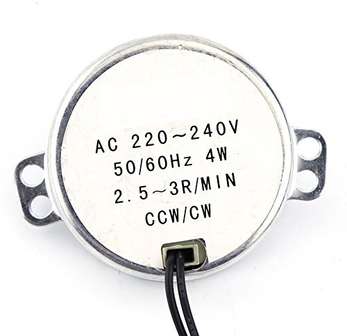 Uadme TYC-50 Synchronmotor, 220-240V 4W Getriebemotor, AC Synchronisationsmotor, CW/CCW Umkehrbar, für Mikrowellenofen Drehtisch, Klimaanlagen, Kunsthandwerk (2,5-3RPM)