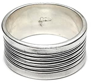 Sterling Silber Ring Band 10mm Breit Solid Punziert 925