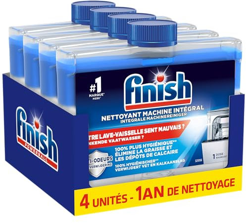 Finish Produit Lave-Vaisselle Nettoyant Machine Intégral - lot de 4 (250 ml)