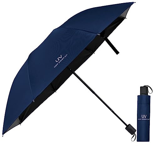 Vicloon Parapluie Pliable, Parapluie Anti UV Anti Retournement Résistant au Vent Pliable en Caoutchouc Parasols Ensoleillé Compact pour Diverses Activités de Plein Air 300g