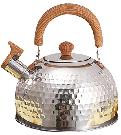 Bavokon Bouilloire Sifflante & Théière Design Vintage avec Poignée, Faciles À pour Cuisinières Gaz Et Induction