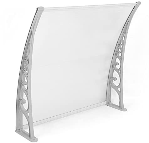 Marquesina para Puerta,Marquesinas Exterior para Puertas y Ventanas, Tejadillo de Protección, Toldo Cubierta de Policarbonato en Jardín, 60*100cm