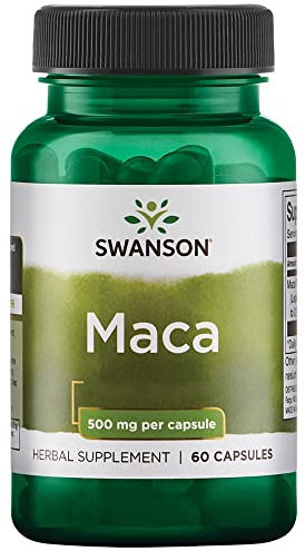 Swanson, Maca Extract (Lepidium meyenii), 500mg, 60 Capsule, Testato in Laboratorio, Senza Soia, Senza Glutine, Non OGM