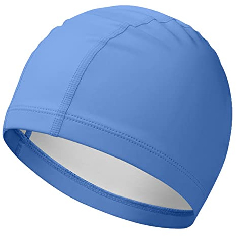 Simmössa i Silikon, Unisex Badhatt för Vuxna Silikon, Rynkfri Silikon Unisex Badmössor, Lämplig för Tävling och Träning(Blå)