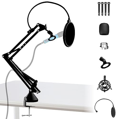 Orgaknight® Mikrofon Arm | All-in-one Mikrofonständer | Große Tischklemme für Top-Stabilität | Mikrofonarm für Shure, Elgato, HyperX, Rode, Blue Yeti u.v.m.