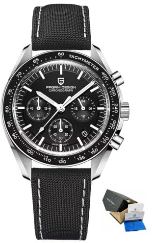 Pagani Design 1701 Herrenuhr Herren Quarzuhr, Japanisches VK63 Uhrwerk, 100 Meter wasserdicht, Saphirglas Chronograph, Luxus-Sportuhr aus Edelstahl.
