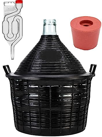 lilawelt24 20 L Glasballon Set +Gummistopfen+ GÄRRÖHRCHEN Weinballon, Flasche, Glasflasche, Gallone, Gärbehälter, Glasgärballon, Gäreimer, Gärballon