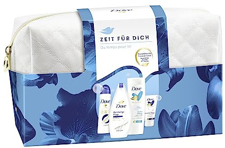 Dove Set regalo Time für Dich con doccia curativa, deodorante, lozione per il corpo e crema per le mani con sacchetto cosmetico 250 ml + 150 ml + 400 ml + 75 ml