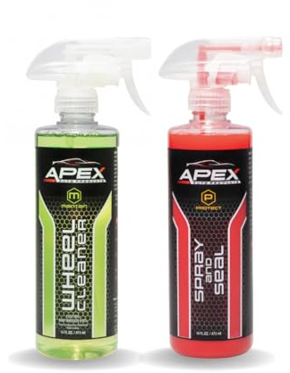 Apex Spray and Seal Bundle with Apex Wheel Cleaner - Ceramic Maintainer and Sealant - Proprietary Iron/Brake dust Remover - Professional Detailing Supplies