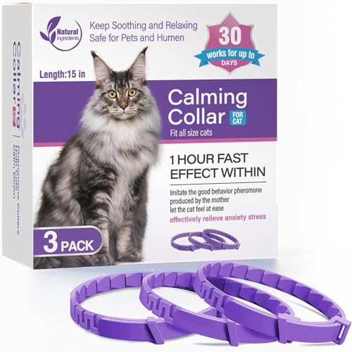 3Pack Beruhigungshalsband für Hunde, Linderung von Angstzuständen bei Hunden, Verstellbares Beruhigungshalsband für Katzen, Stressabbau, Beruhigende Wirkung für Haustiere (Katze)