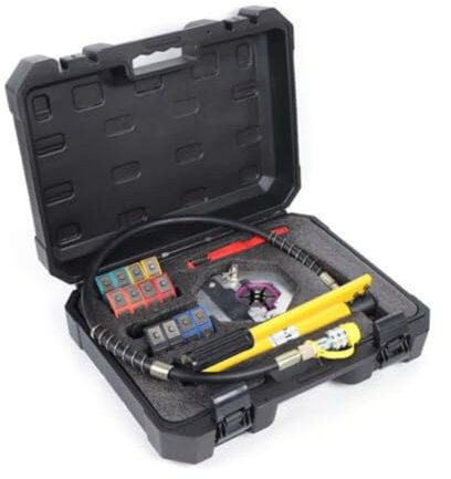 Konfiur Crimpadora hidráulica de tubo, kit de herramienta de crimpadora de manguera hidráulica para aire acondicionado, juego de crimpado hidráulico, manguera de goma, herramienta de reparación de
