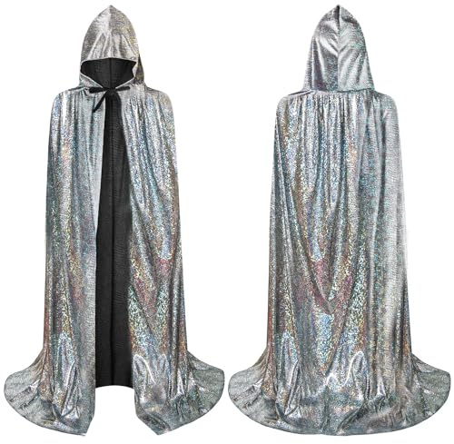AYBUY Capa con Capucha, Largo Disfraz Vampiro, Halloween para Cosplay de Bruja Vampiro Mago, Capa Disfraz Halloween Adulto para Carnaval Fiesta Disfraces, 150cm Largo Capa