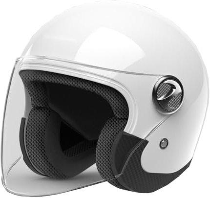 Casque de Scooter Casque de Sécurité Certifié ECE, Casque Moto Jet Casque Scooter, Casque de Moto Adulte, Casque Semi-Ouvert avec Visière