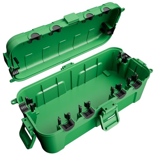 RESTMO Medium IP54 Kabelbox wasserdicht, Wetterfeste Kabelbox outdoor | Ideal zum Schutz von Verlängerungskabel Outdoor, Steckdosenleisten, Außensteckdose, Winkelsteckern (29×13,2×10cm)-Grün