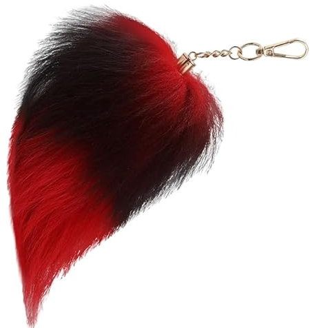 Asudaro Tierschwanz Anhänger - Fuchsschwanz Anhänger - 12cm Weiches Fuchsschwanz Anhänger Schlüsselring Tasche Zusatz Taschenschwanz-Schlüsselanhänger Kunstpelz-Schwanz-Anhänger für Handtasche