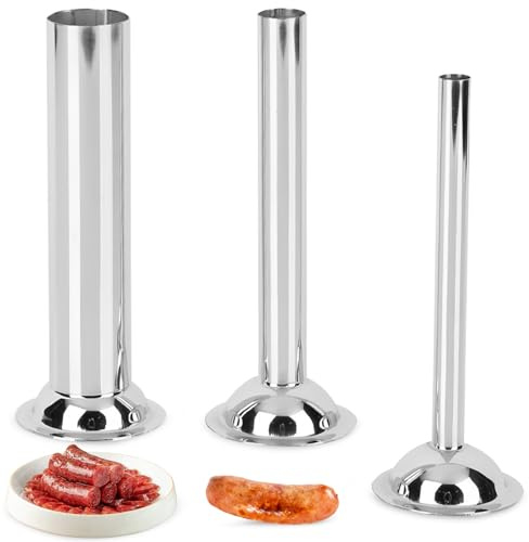 3 Stück Wurstfüller Edelstahl Rohre, Sausage Tube Ø12mm/19mm/32mm Wurstfüllrohre Füllrohr Wurst Wurstfülltrichter für Fleischwolf Manuell Oder Elektrische Fleischschleifer