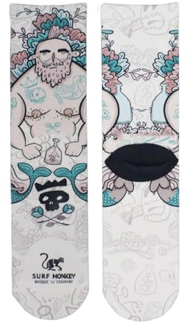 Surf Monkey Strumpor, halvskaft, storlekar 36–40, 41–46, sjömannen, Small-Medium