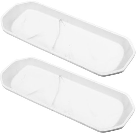 UICCVOKK 2 Stück Badezimmer Tablett,Silikon Dekotablett,Marmor Tablett, Badezimmer Aufbewahrungstablett,Achteckiges Deko Platte,Ablageschale Kosmetik für Tücher Kerzen Handtuch Seife Pflanze Schmuck