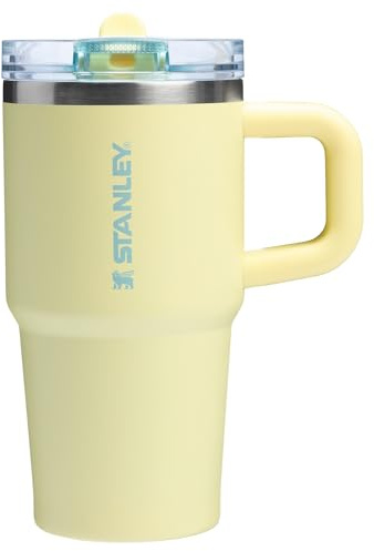 STANLEY Quencher ProTour Flipstraw Tumbler, 567 g, Pomelo | Integrierter Strohhalm und Griff, geeignet für Reisen, auslaufsicherer, isolierter Edelstahlbecher, BPA-frei