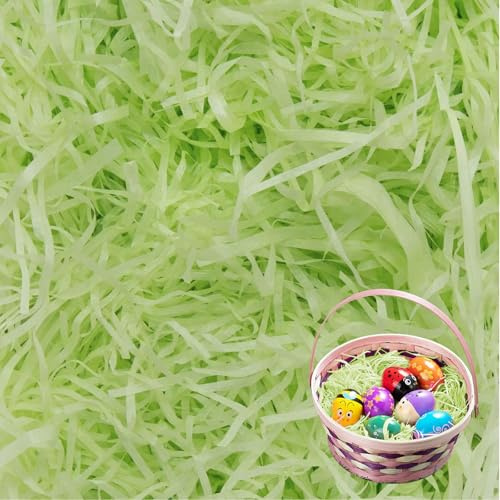 Hillylolly Geschreddertes Papier Füllmaterial, 200g, Hellgrün, für Geschenke und Dekoration