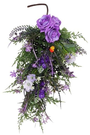 TOPBATHY Künstliche Rosen Zum Aufhängen Wand Künstliche Blumen Hängepflanzen Für Innenbereich Dekoration Mit Realistischen Rosen Und Grünen Blättern Leicht Anzubringen Für Zuhause