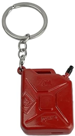 Llavero Bidón Gasolina color Rojo - Llaveros bidón Diesel metal Gasolinera Gasoil - Accesorio llaves amantes de los Motores, Coches, Camioneros, Carretera, Automóviles… - Llavero unisex hombre y mujer