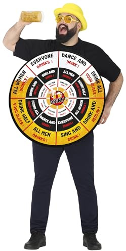 FIESTAS GUIRCA | Dart Trinkspiel Kostüm für Erwachsene (52-54/L) - Lustiges Outfit für Junggesellenabschiede und Kostümpartys - Ideal für Männer - Inspiriert von Partyspielen - Gelb und Weiß