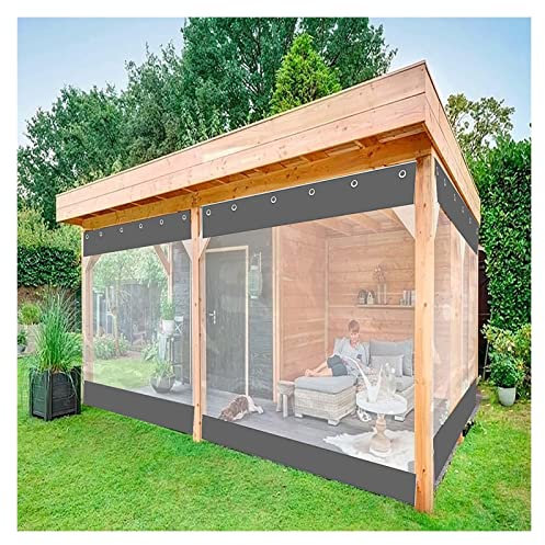 Waterproof Outdoor Curtain with Grommets, Transparent PVC Divider for Patio, Balcony, Garage, Garden - Windproof, 3x4m, Perfect for Pavilions and Outdoor Spaces