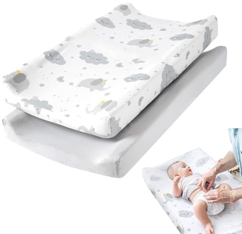 Oaygat 2 Packs Muslin Baby Diaper Changing Pad Cover Breathable Changing Table Cover Changing Table Pads Diaper Cradle Mattress Sheets Cradle Mattress Sheets Nursery Changing Mat Cover