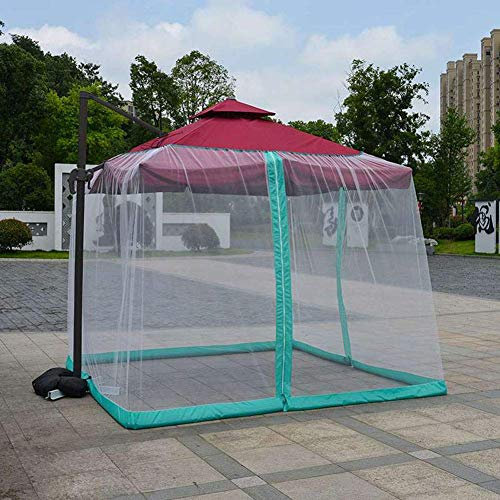 CRBUDY Zanzariera per ombrellone da Giardino per Esterni - Rete in Poliestere Adatta per ombrelloni e tavoli da Patio da 10-11 Piedi 335 × 230 cm