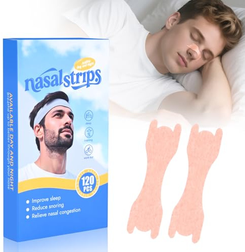 LUOJINYI 120 Pieces Nasal Strips, Bandelettes Nasales, Dilatateur Nasal, Nose Strips,Anti Ronflement Nasal Strips, Ecarteur Nasal Sportif pour Respiration Nocturne Améliorée, Réduction Ronflements